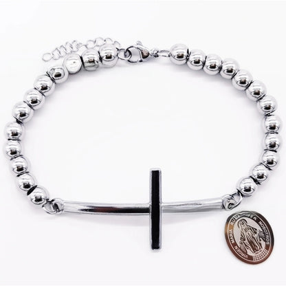 Stainless steel beaded bracelet
