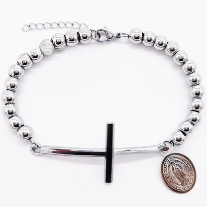 Stainless steel beaded bracelet