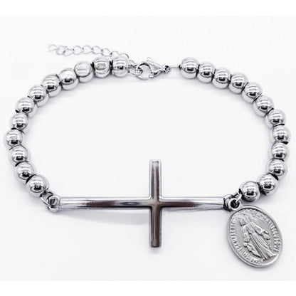 Stainless steel beaded bracelet