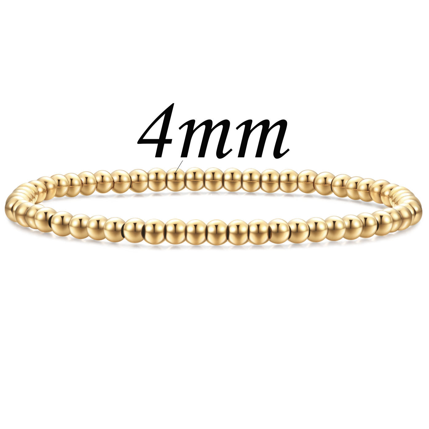 Stainless Steel Beaded Elastic Bracelet