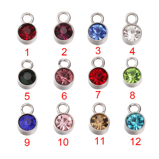 Stainless Steel Birthstone Pendant