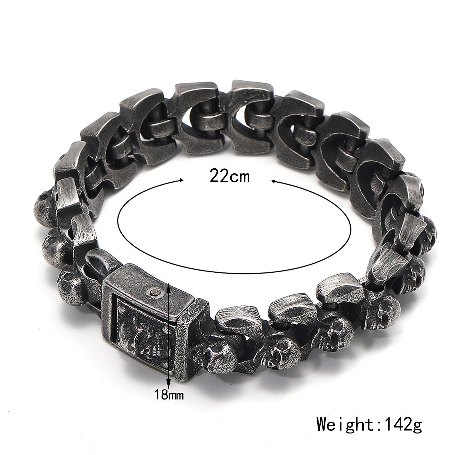 Stainless steel bold and retro distressed bracelet