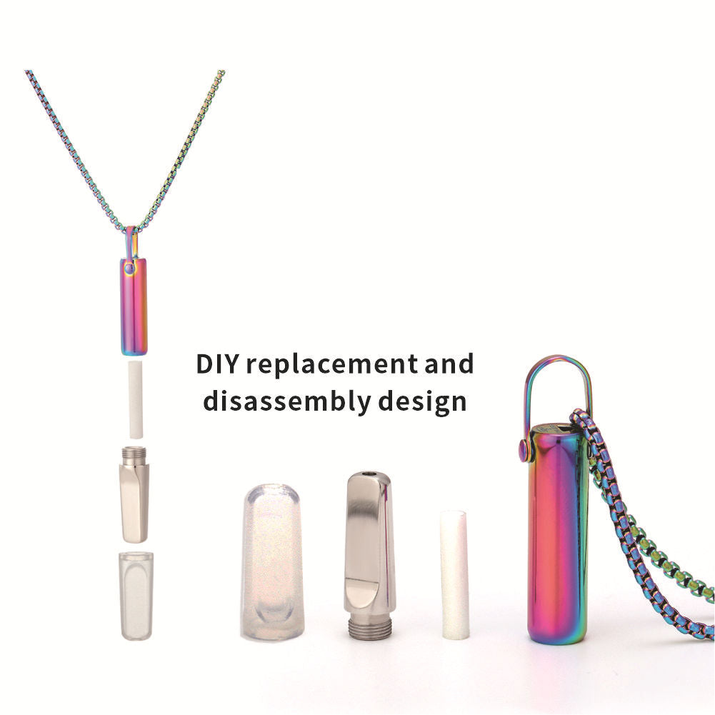 Stainless Steel Breathing Resistance Whistle Necklace for Yoga Meditation