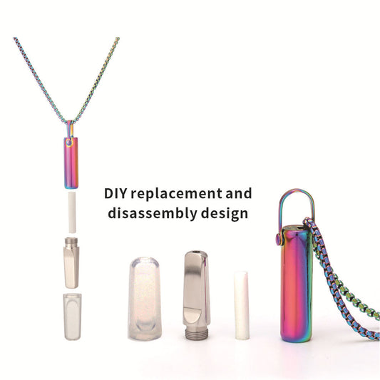 Stainless Steel Breathing Resistance Whistle Necklace for Yoga Meditation