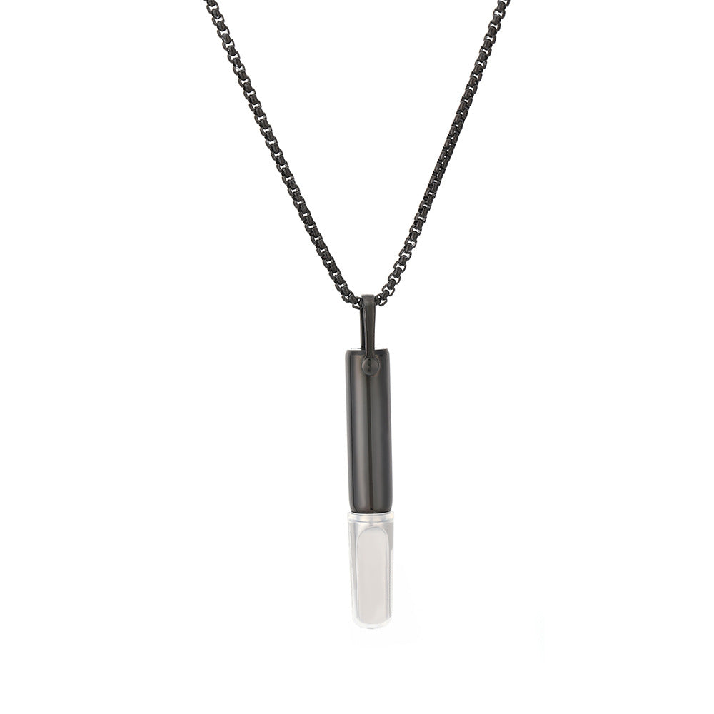 Stainless Steel Breathing Resistance Whistle Necklace for Yoga Meditation