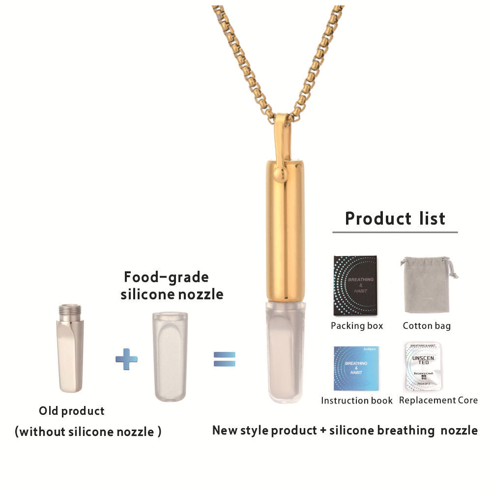 Stainless Steel Breathing Resistance Whistle Necklace for Yoga Meditation