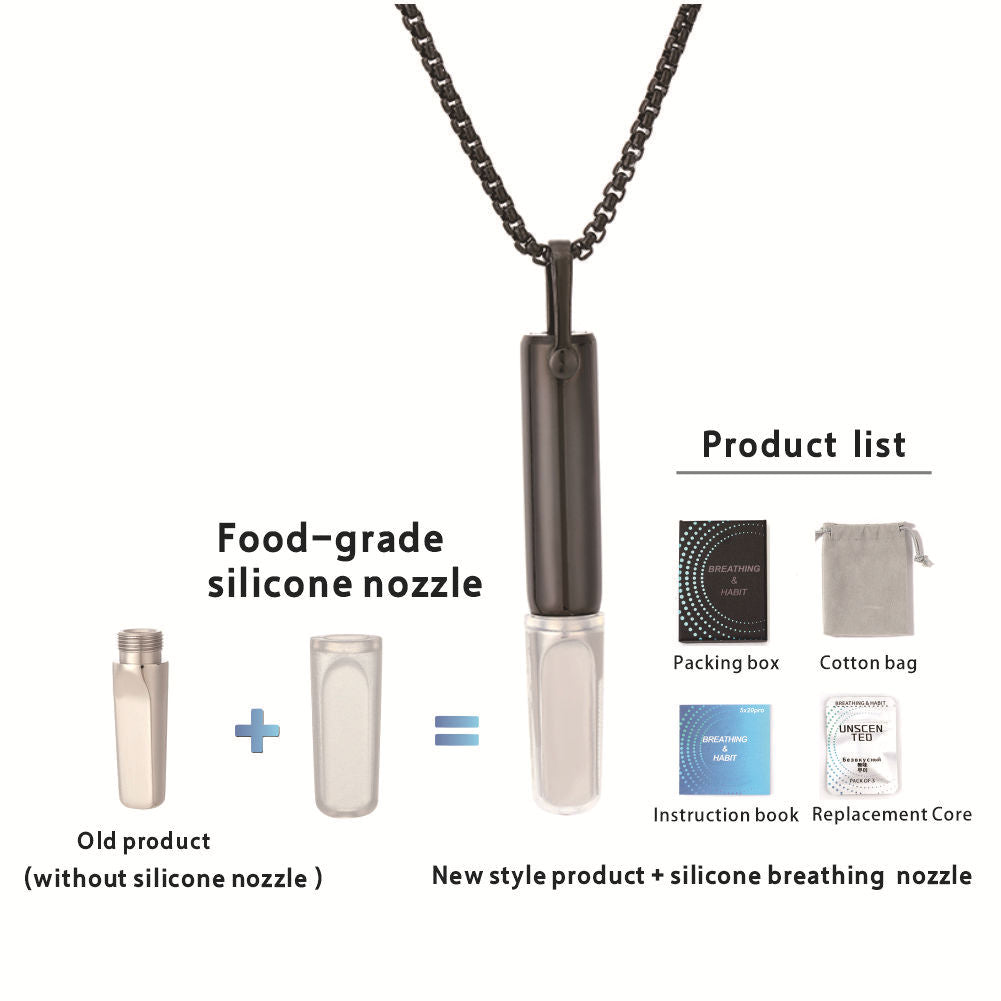 Stainless Steel Breathing Resistance Whistle Necklace for Yoga Meditation