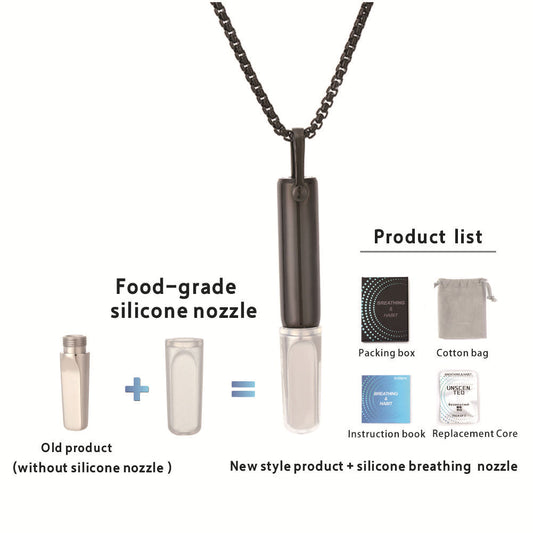 Stainless Steel Breathing Resistance Whistle Necklace for Yoga Meditation