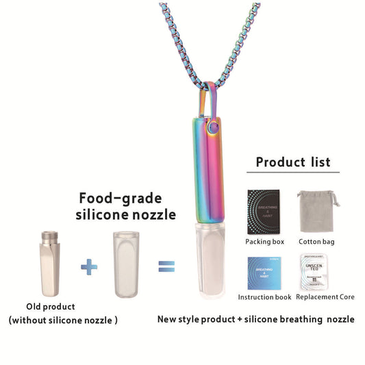 Stainless Steel Breathing Resistance Whistle Necklace for Yoga Meditation