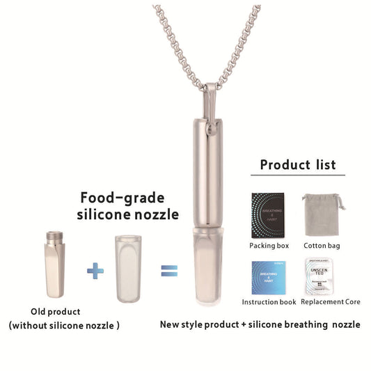 Stainless Steel Breathing Resistance Whistle Necklace for Yoga Meditation