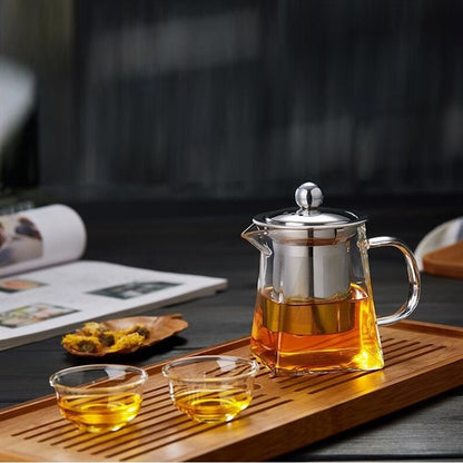 Stainless steel bubble teapot with strainer