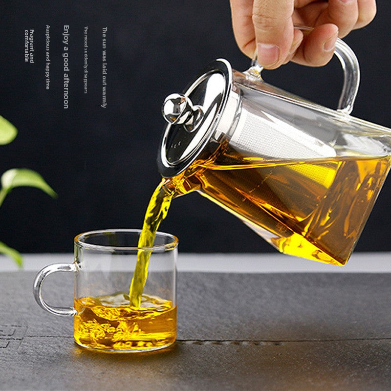 Stainless steel bubble teapot with strainer