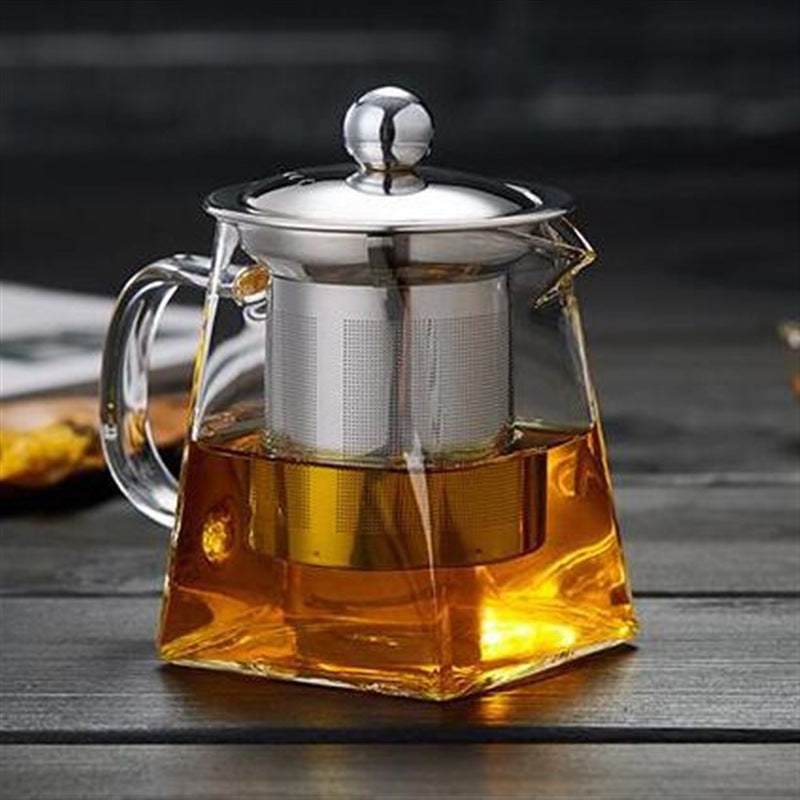 Stainless steel bubble teapot with strainer