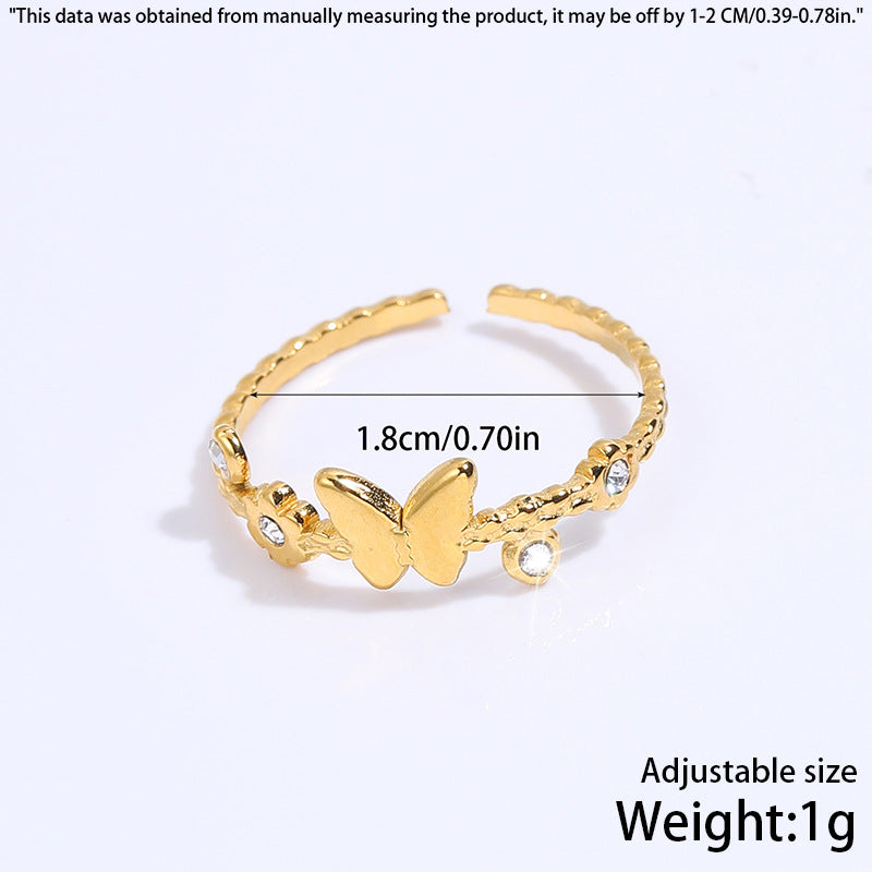 Stainless Steel Butterfly Design Ring