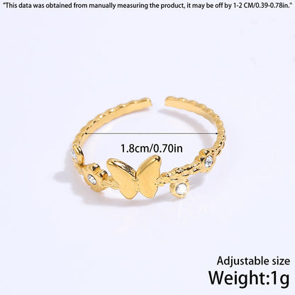 Stainless Steel Butterfly Design Ring