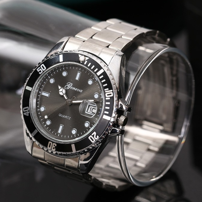 Stainless Steel Calendar Luminous Mens Watch