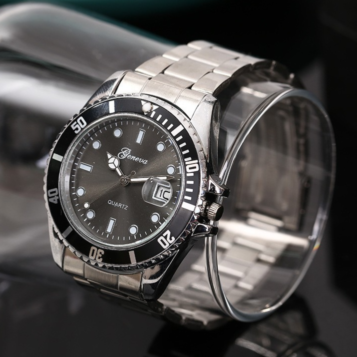 Stainless Steel Calendar Luminous Mens Watch