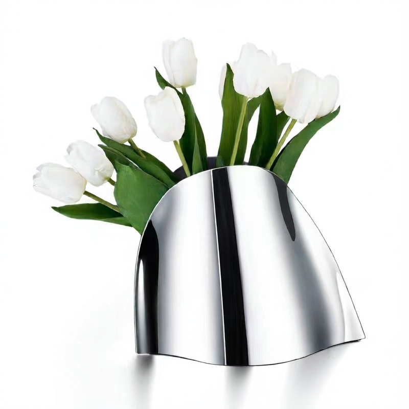 Stainless Steel Champagne Bucket Creative Metal Dining Table Wine Bucket Ice Bucket Model House Vase Insulated Wine Set Ice Cooler