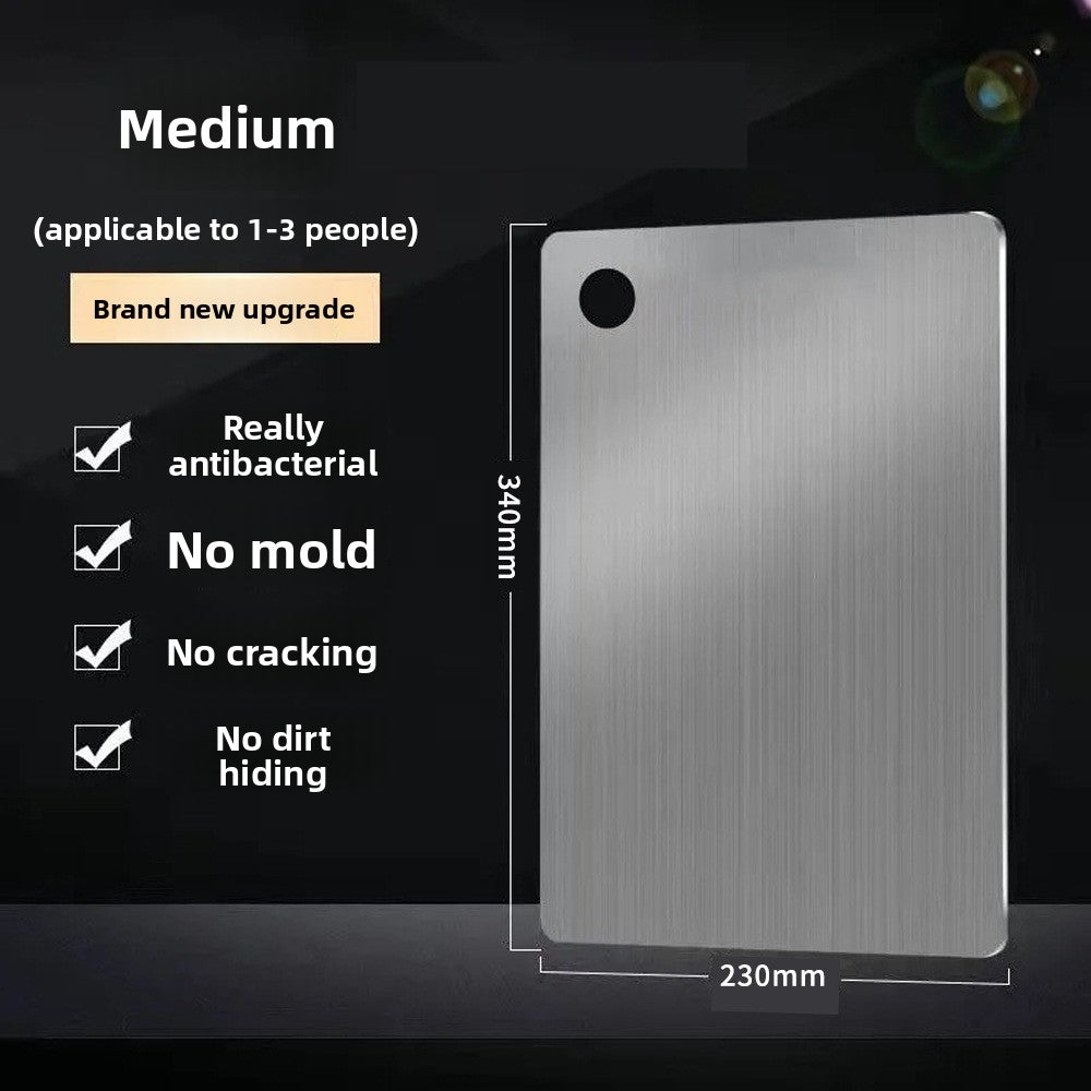 Stainless steel chopping board with increased thickness