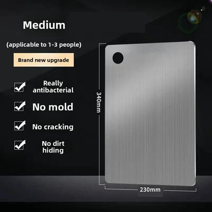 Stainless steel chopping board with increased thickness