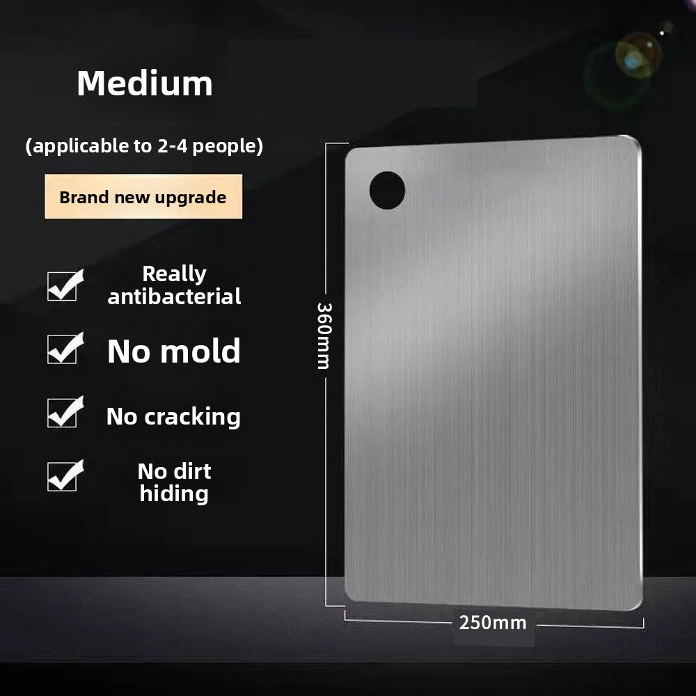 Stainless steel chopping board with increased thickness