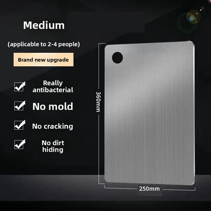 Stainless steel chopping board with increased thickness