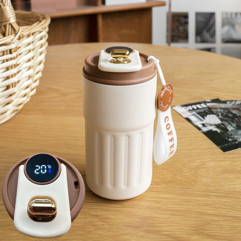 Stainless Steel Coffee Thermos Cup with Temperature Display