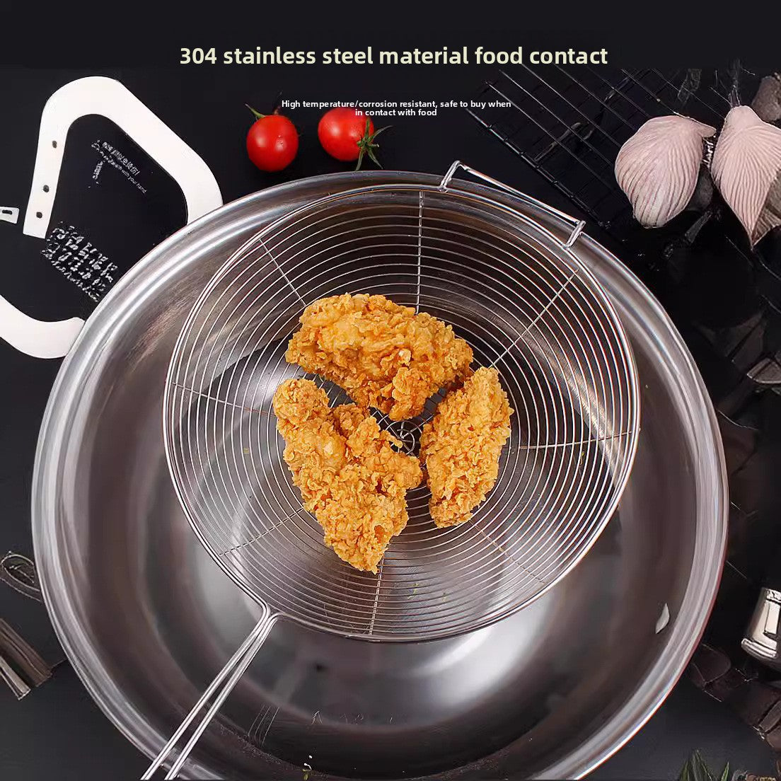 Stainless steel colander