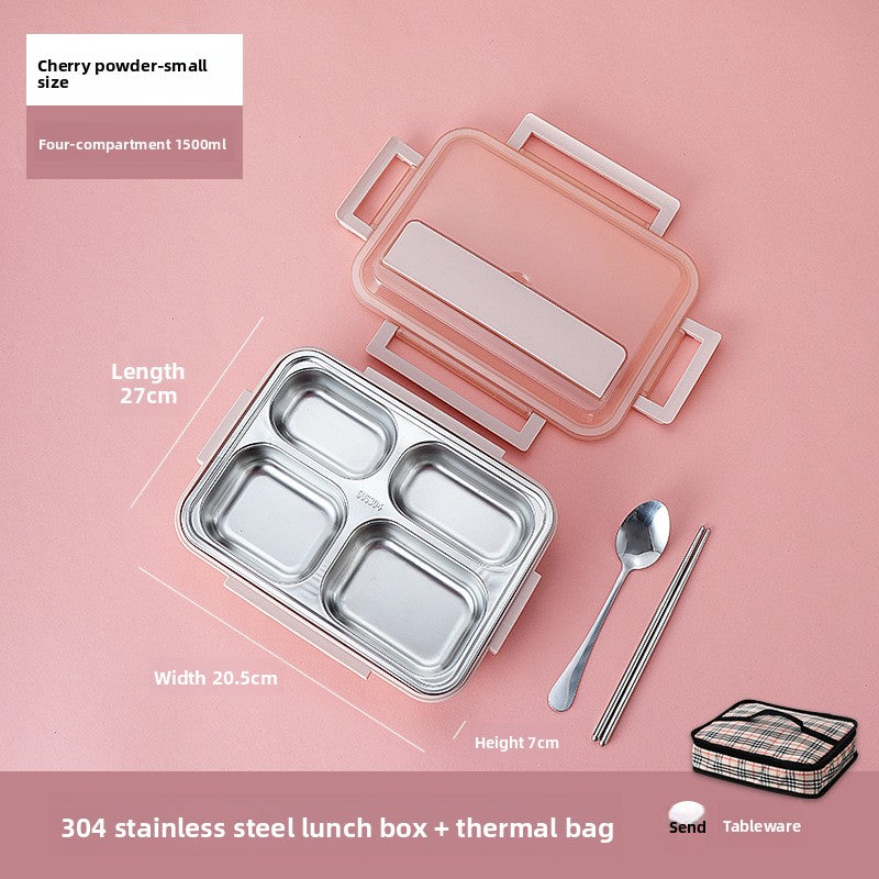 Stainless Steel Compartment Lunch Box with Insulation Bag