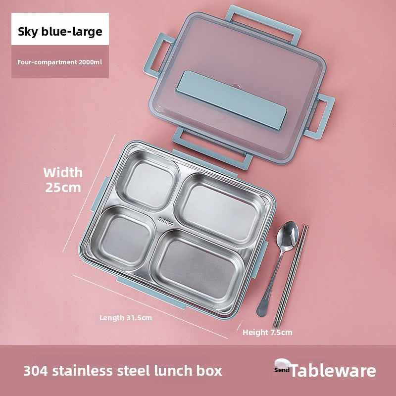 Stainless Steel Compartment Lunch Box with Insulation Bag