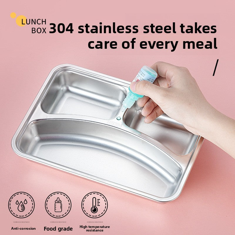 Stainless Steel Compartment Lunch Box with Insulation Bag