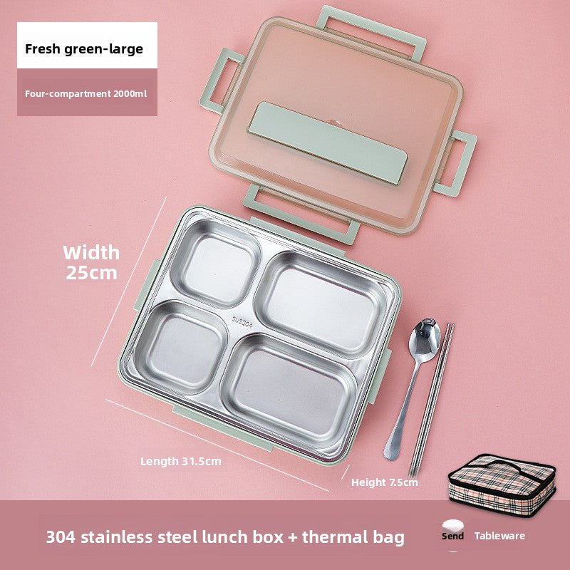Stainless Steel Compartment Lunch Box with Insulation Bag