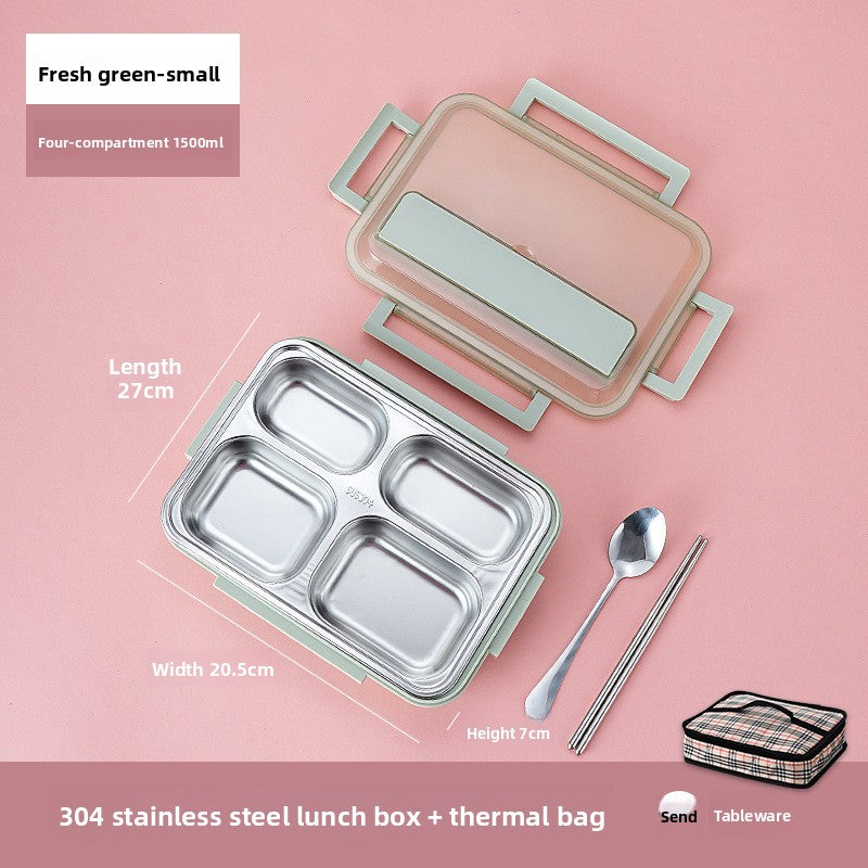Stainless Steel Compartment Lunch Box with Insulation Bag