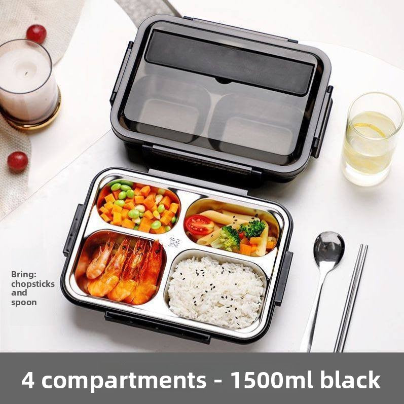 Stainless Steel Compartment Lunch Box with Utensils