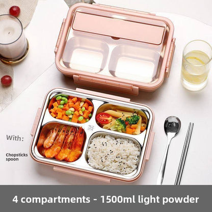 Stainless Steel Compartment Lunch Box with Utensils