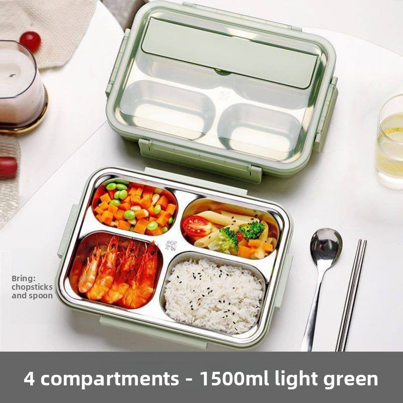 Stainless Steel Compartment Lunch Box with Utensils