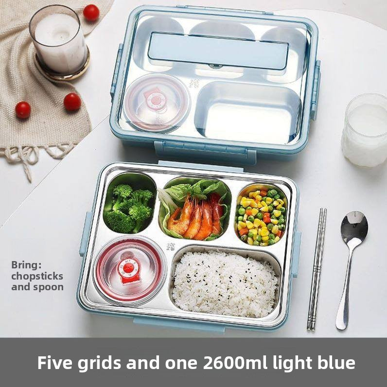 Stainless Steel Compartment Lunch Box with Utensils