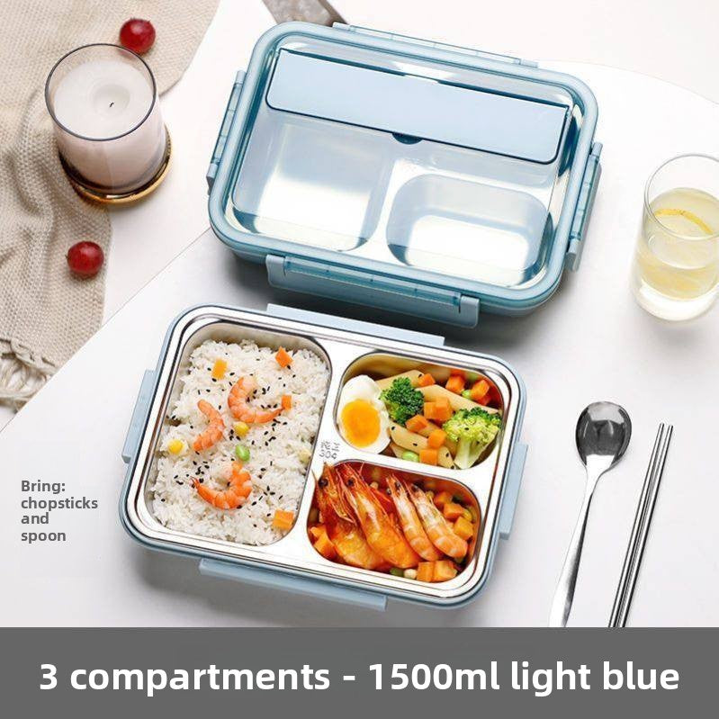 Stainless Steel Compartment Lunch Box with Utensils