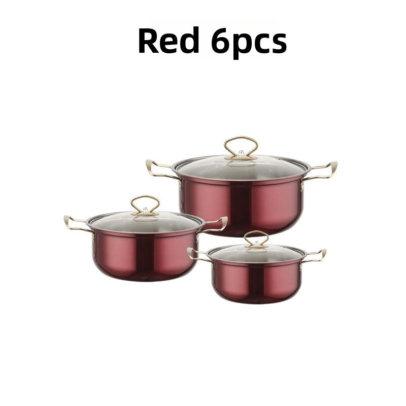Stainless Steel Cookware Set with Glass Lid