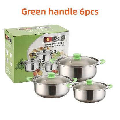Stainless Steel Cookware Set with Glass Lid