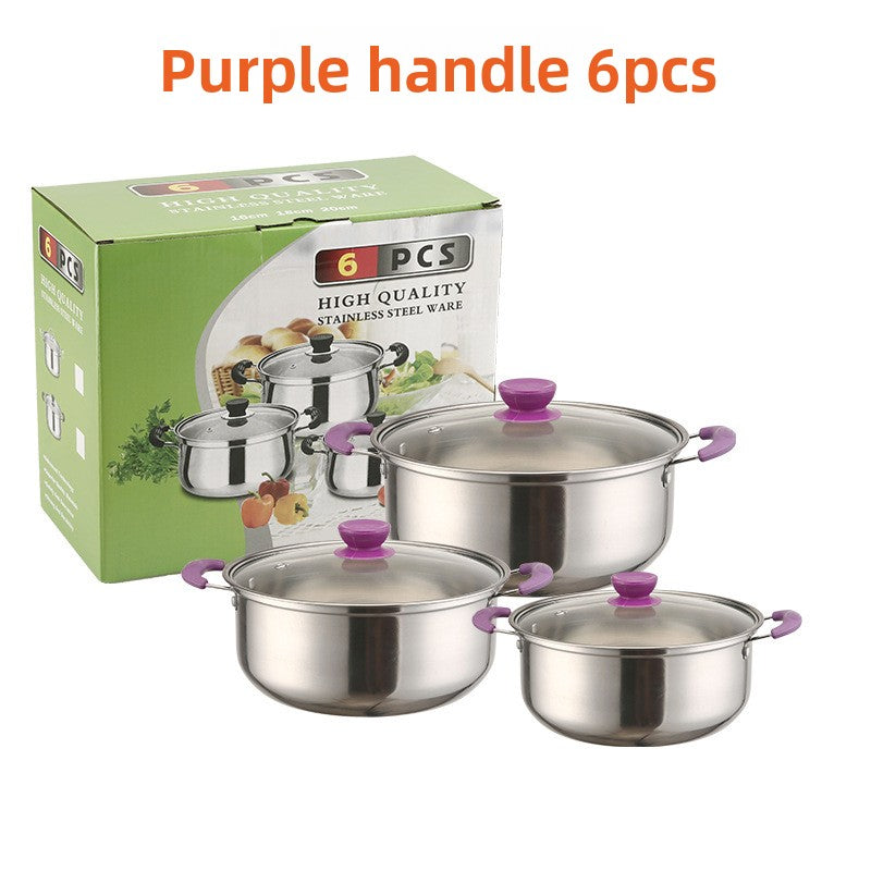Stainless Steel Cookware Set with Glass Lid