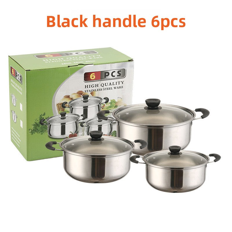 Stainless Steel Cookware Set with Glass Lid