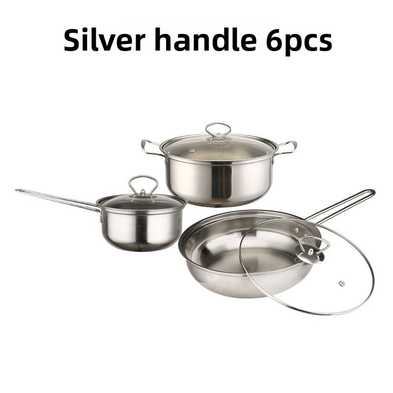 Stainless Steel Cookware Set with Glass Lid