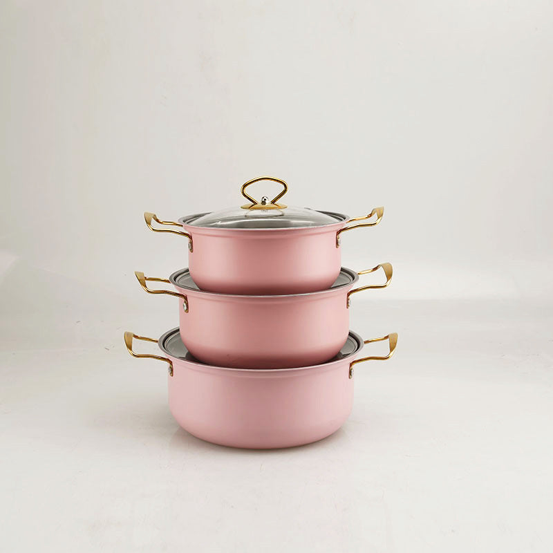 Stainless Steel Cookware Set with Glass Lid