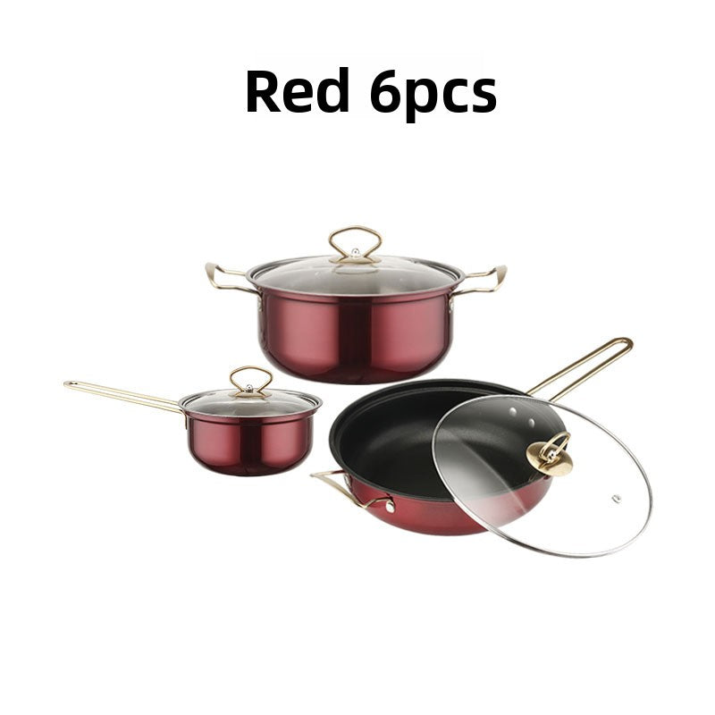 Stainless Steel Cookware Set with Glass Lid