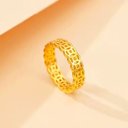 Stainless steel copper coin ring