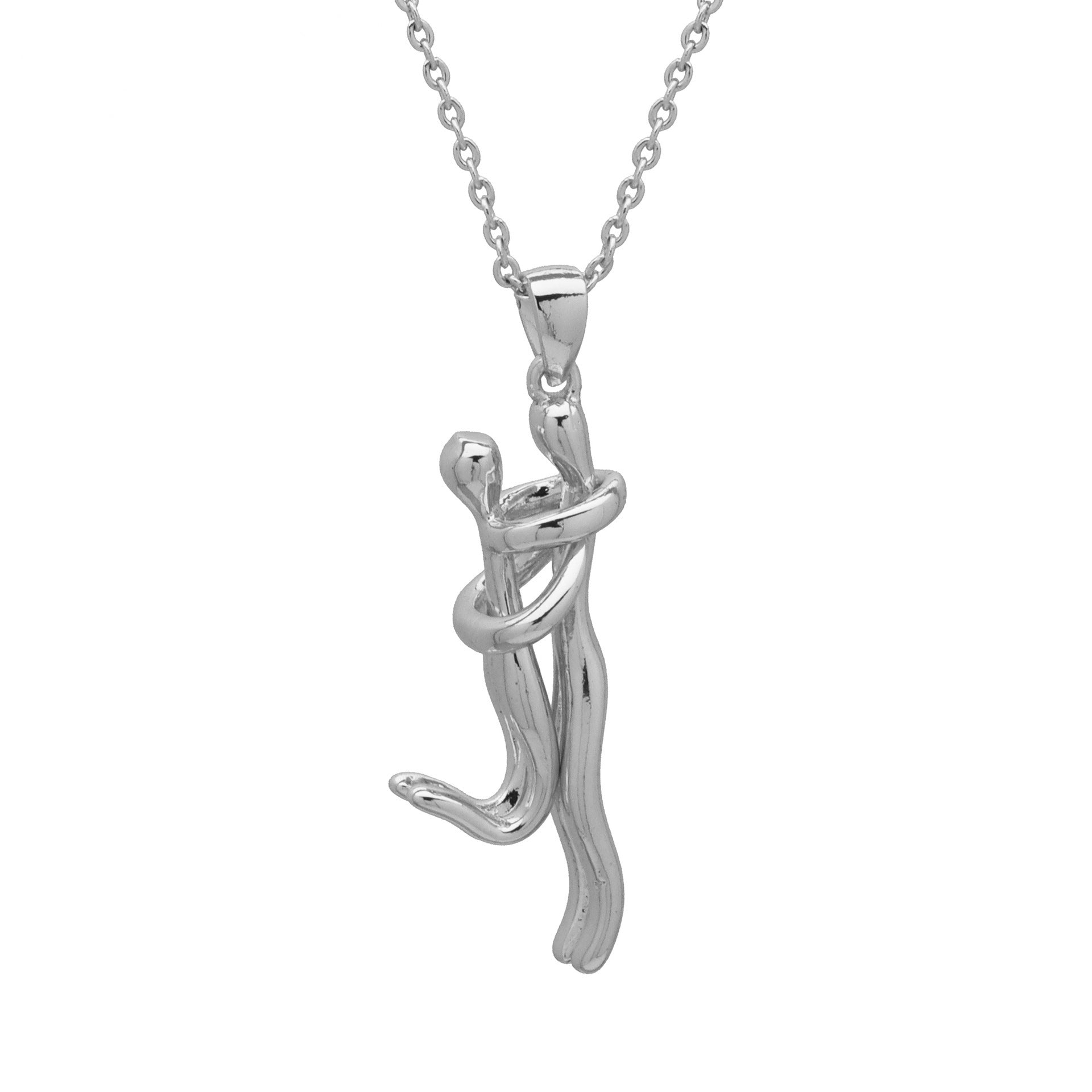Stainless Steel Couple Hug Pendant Necklace