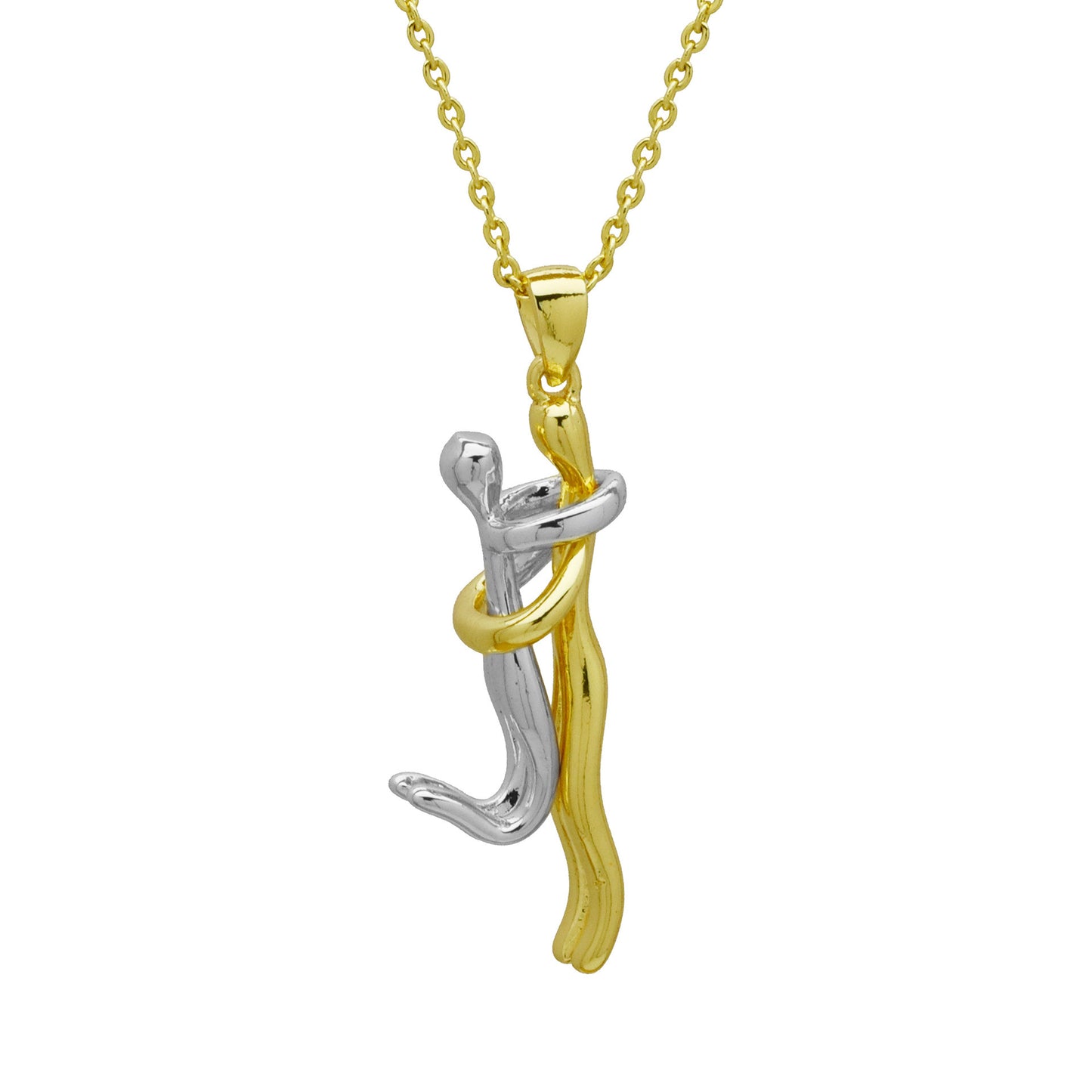 Stainless Steel Couple Hug Pendant Necklace