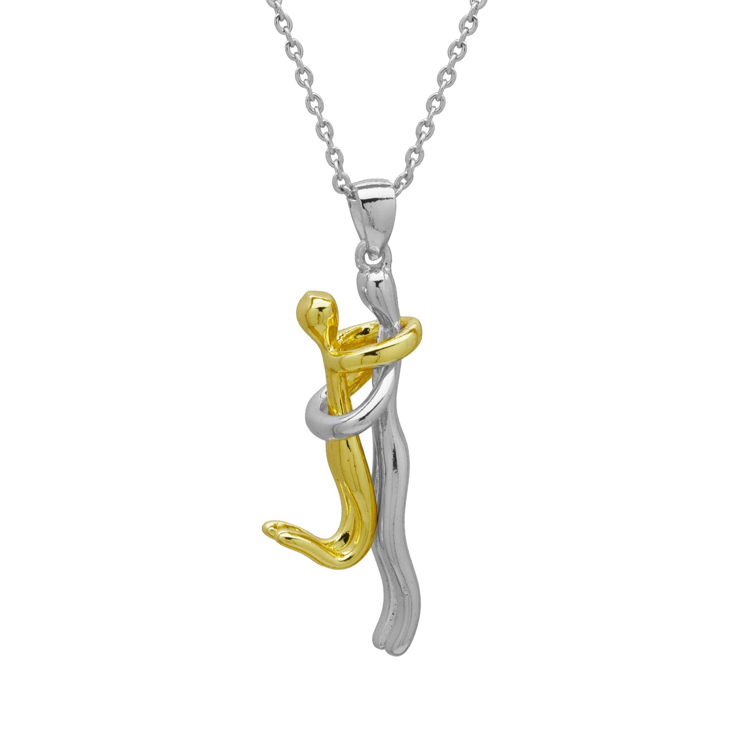 Stainless Steel Couple Hug Pendant Necklace