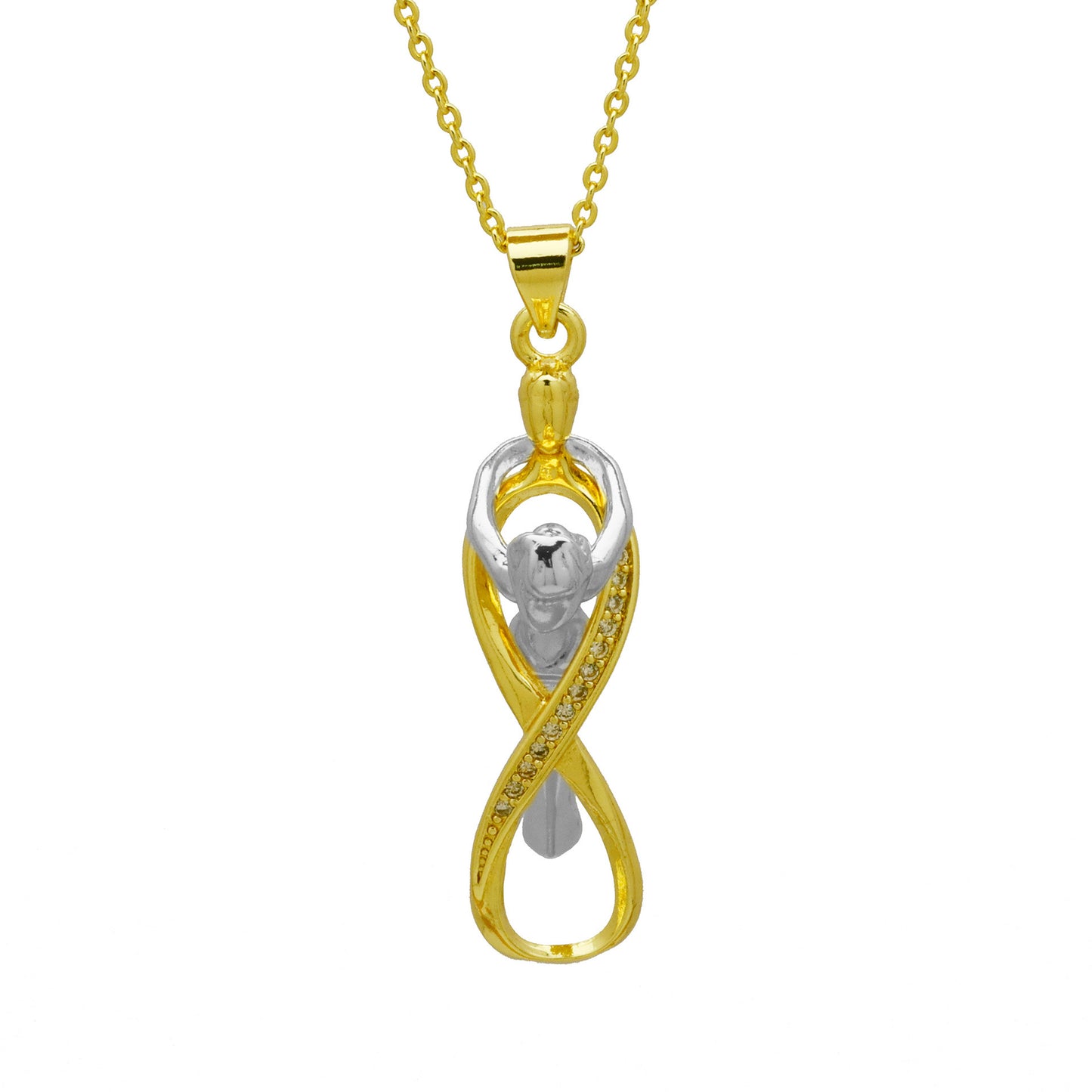 Stainless Steel Couple Hug Pendant Necklace